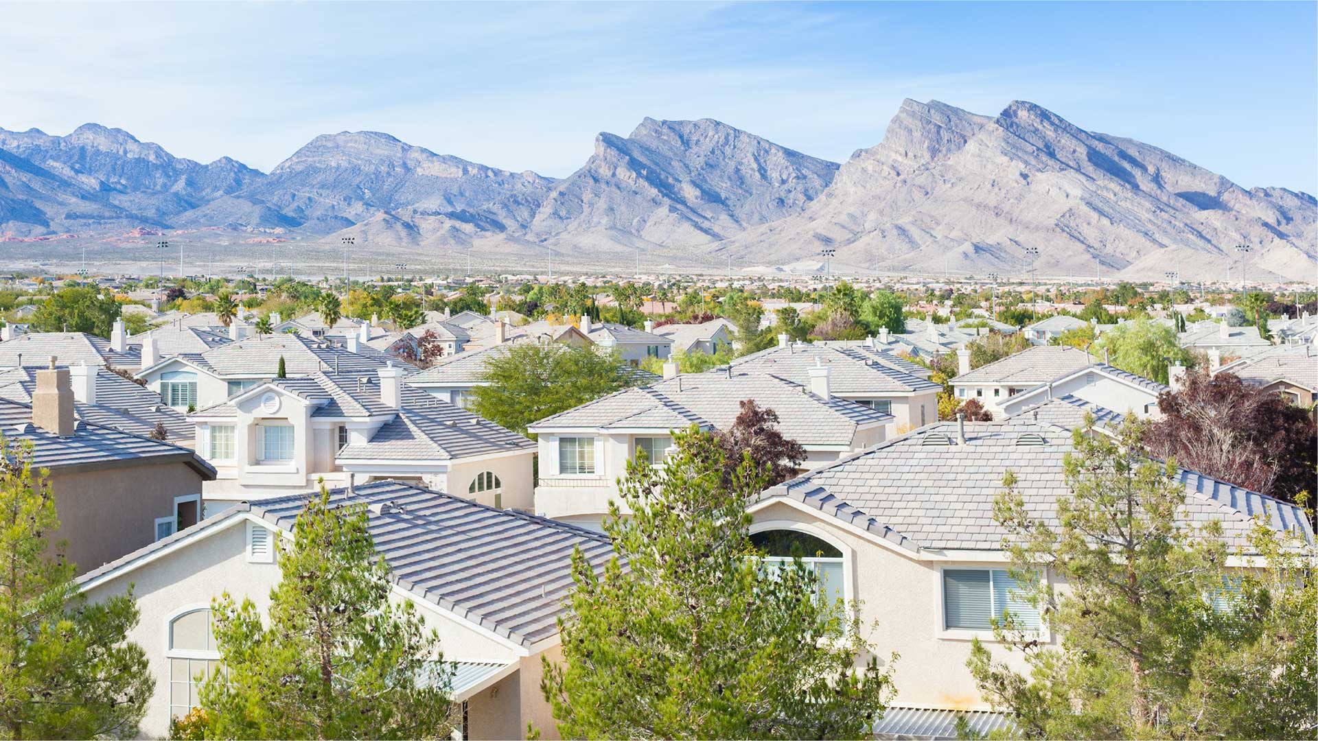Aerial view of a residential community